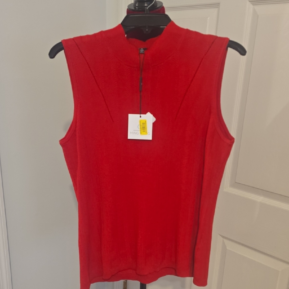 Ming Wang Red Sleeveless Women's Top